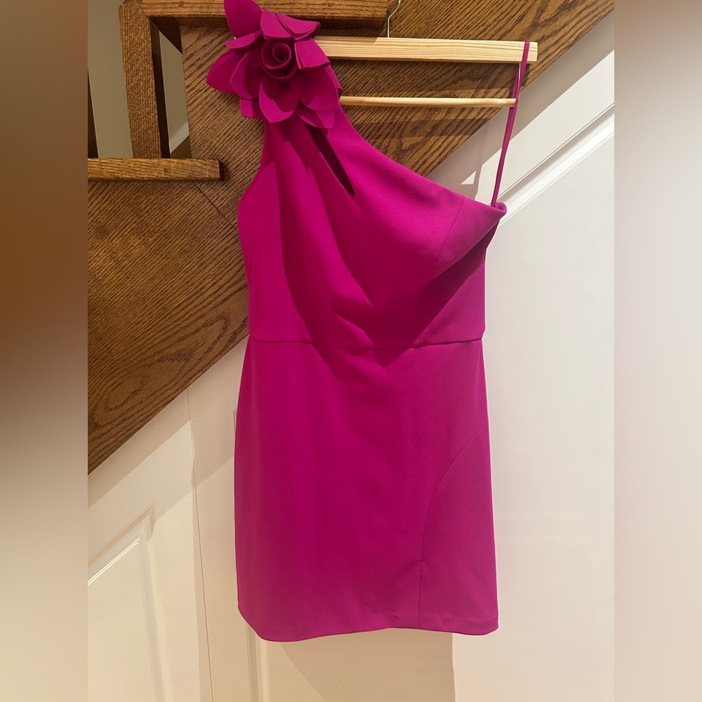 Xscape Fuchsia 1 shoulder cocktail Dress